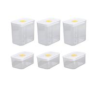 Navna Lot de 6 boîtes de rangement hermétiques empilables et transparentes pour épices, céréales, organisations à la maison
