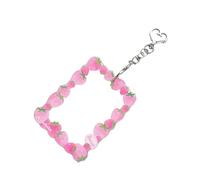 Navna Porte-badge populaire coréen avec porte-clés coque rigide de protection pour photo et pendentif de carte photo de dessin animé pour femme, fraise, One Size, Beauté de masse