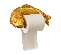 Navna Porte-rouleau de papier hygiénique décoratif en forme de poisson doré facile à installer pour distributeur mural adhésif de cuisine