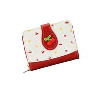 Navna Portefeuille à deux plis - Porte-cartes de crédit minimaliste - Portefeuille décontracté pour femme - Porte-monnaie tendance - Pour pièces de monnaie - Pochettes pour femmes, Rouge, Beauté de