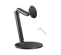 Navna Support de téléphone réglable avec rotation à 360°, base en aluminium, compatible avec les appareils de 4 à 7 pouces, support de téléphone à angle multiple avec double bras