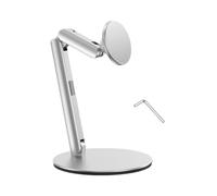 Navna Support de téléphone réglable avec rotation à 360°, base en aluminium, compatible avec les appareils de 4 à 7 pouces, support de téléphone à angle multiple avec double bras