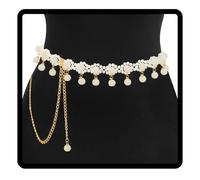 Navoky Chaîne de taille bohème avec perles dorées, pendentif réglable pour femme