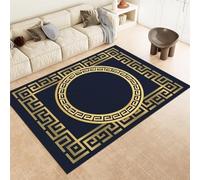 Navy Blue Area Rugs Geometric Texture Non-Slip Washable Area Rug Short Pile Floor Mat for Living Room Bedroom Bathroom Kitchen & Office,