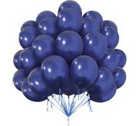 Navy Blue Balloons 50Pcs - 12 Inch Retro Latex Balloons For Kids Party, Baby Shower, Wedding, Valentine'S Day And Birthday - Dark Blue Decorations