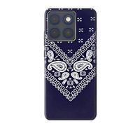 Navy Blue Bandana Pattern Etui Coque Housse pour Motorola Edge 70