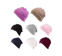 (Navy Blue)Soft Chemo Hats for Women - Comfortable Cancer Headwear, Sleep Turban & Under Hat in Light Pink