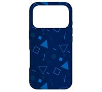 Navy Blue Triangle Circle Square Geometric Memphis Pattern Coque pour iPhone 17 Pro
