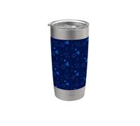 Navy Blue Triangle Circle Square Geometric Memphis Pattern Gobelet isotherme en acier inoxydable double paroi