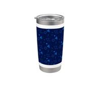 Navy Blue Triangle Circle Square Geometric Memphis Pattern Gobelet isotherme en acier inoxydable double paroi