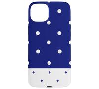 Navy Blue with White Polka Dots Trendy Polkadots Aesthetic Coque pour iPhone 15 Plus
