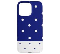 Navy Blue with White Polka Dots Trendy Polkadots Aesthetic Coque pour iPhone 15 Pro Max