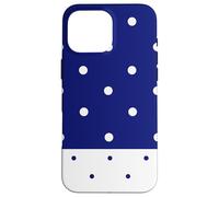 Navy Blue with White Polka Dots Trendy Polkadots Aesthetic Coque pour iPhone 16 Pro Max