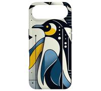 Navy Blue Yellow Geometric Penguin Night Moon Phase Pattern Coque pour iPhone Air
