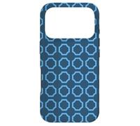 Navy Electric Blue Hexagons Links Circle Geometric Pattern Coque pour iPhone 17 Pro