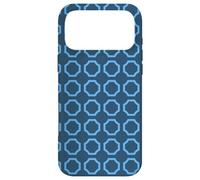 Navy Electric Blue Hexagons Links Circle Geometric Pattern Coque pour iPhone 17 Pro Max