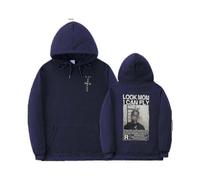 (Navy,M)Cactus Jack Hoodie Men Women Double-sided Logo Print Look Mom I Can Fly Travis Scott Hoodies Unisex Fashion Hip Hop Streetwear