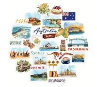 Navy Peony Autocollants de voyage Outback Australia (32pcs) - Pour scrapbooks, journaux