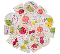 Navy Peony Silly Berry Set d’Autocollants Fruités (18pcs) - Imperméable, Durable, Thème Amour | Autocollants Carrés et Verticaux pour Planners