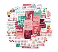 Navy Peony Stickers de tableau de vision Viva Magenta pour le réglage des objectifs (48 pièces) - Rouge vif, Stickers inspirants pour fêtes de tableau de vision, planners et journaux