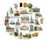 Navy Peony stickers grand format Belgique - Illustrés à la main, aquarelle, finition brillante, imperméables - Pour valises, ordinateurs portables, gourdes (28 pièces)