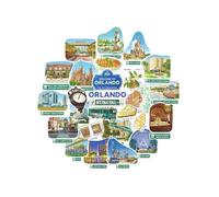 Navy Peony stickers grand format Orlando - Illustrés à la main, gouache, finition brillante, imperméables - Pour valise, ordinateur portable, gourde (28 pièces)