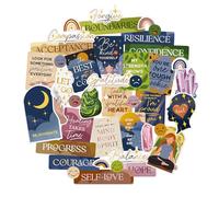 Navy Peony Stickers pour tableau de vision Healing Journey (41 pièces) - Stickers pour le soin de soi et le développement spirituel pour planners, journaux, albums de souvenirs