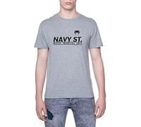 Navy St Street Martial Arts T-Shirt Homme Manche Courte Gris Men Grey Tee M