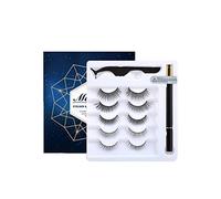 Nawaish Kit de faux cils magiques et eyeliner auto-adhésif, réutilisable, kit de faux cils et eyeliner avec pince à épiler, facile à porter, cils 3D pour fête, quotidien, mariage, rendez-vous galant.