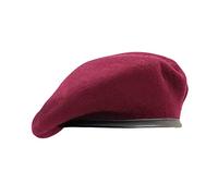 Nawati Béret Militaire américain en Laine Style armée Britannique pour Homme, béret Tendance et Vintage pour Femme, Rouge vin, Taille Unique