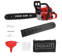 nawoefii Tronconneuse Thermique 2200 W, moteur 2 températures 58cc, scie à bois sans fil haute puissance, tronçonneuse à essence portable, pour couper du bois et élaguer des arbres