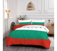 NAWVNMI Bulgarie Couvre-lit Matelassé, Bulgarie, Microfibre Haut de Gamme, Décoratif 2 Pièces avec 1 Taies d'Oreillers, 140×200 cm, Multicolore