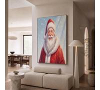 NAWVNMI Dessin Animé Illustration Impression sur Toile 70x100cm Image Tableau Decoration Murale Buste Du Père Noël Tableaux Decoratifs Muraux Chambre Décoration Salon Art Wall