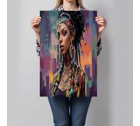 NAWVNMI Impression Sur Fond Tribal Tatouage Femmes, Tableaux Art Graffiti Urbain Affiches Murale Art Toile Tableau Peinture Salon Intérieur Decoration De La Maison 40x60cm Sans Cadre