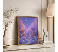NAWVNMI Monde Des Contes De Fées Impression sur Toile Peinture Tableau Mural Decoration pour le salon, la décoration de la maison, Dessin Animéchampignon, 40x60cm(16x24in)