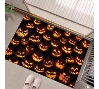 NAWVNMI Paillasson D'Intérieur Halloween 60 X 90 Cm pour Entrée De Maison, Antidérapant, Imprimé Citrouille d'halloween, Lavable en Machine, Petit Tapis pour Cuisine, Entrée, Porte D'Entrée