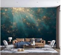 NAWVNMI Papier Peint Panoramique 3D, Abstrait Texture - Autocollant Mural pour Salon Chambre À Coucher Couloir, Mer Profonde Ombre Poster Geant Murale 450 x 315cm