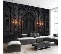 NAWVNMI Papier Peint Panoramique 3D, Château Médiéval - Autocollant Mural pour Salon Chambre À Coucher Couloir, Histoire Architecture Poster Geant Murale 350 x 256cm