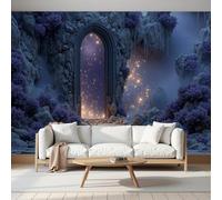NAWVNMI Papier Peint Panoramique 3D, Porte Vers L'Univers - Autocollant Mural pour Salon Chambre À Coucher Couloir, Magie Rayonnage Poster Geant Murale 400 x 280cm