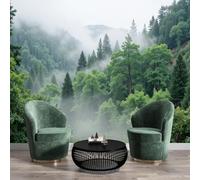 NAWVNMI Papier Peint Panoramique Brouillard Forêt, 3D Poster Geant Mural Mystérieux Nature, Tapisserie Panoramique Salon, Décoration Murale Chambre, 200 x 140cm