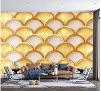 NAWVNMI Papier Peint Panoramique Motif Écailles De Poisson Motif Luxueux Décoratif Soie, 250 x 175cm, Poster geant Mural, pour Salon Chambre restaurant Décoration Murale