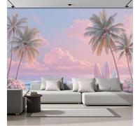 NAWVNMI Papier Peint Panoramique Plage De Rêve - 200 x 140cm Décoration Geant Papier Peint Soie, Palmiers Poster Murales pour Salon Chambre restaurant Décoration