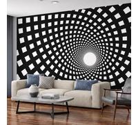NAWVNMI Papier Peint Panoramique Soie 400 x 280cm - Illusion D'Optique Trou Noir - Poster Mural Vortex Canal pour Tête de Lit, Salon, Chambre - Fresque Murale Décoration