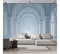 NAWVNMI Papier Peint Panoramique Style Gothique Arches Espaces Ouverts Couloirs Soie, 400 x 280cm, Poster geant Mural, pour Salon Chambre restaurant Décoration Murale