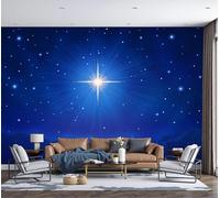 NAWVNMI Papier Peint Photo Murale Étoile De Bethléem, Papier Peint en Soie, Ciel Sacré Étoilé, Décoration Murale XXL pour Salon Chambre Bureau, Poster Mural Nature 250 x 175cm