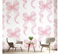 NAWVNMI Papier Peint Soie Panoramique Délicat Nœud Papillon, 350 x 256cm, 3D Poster Geant Mural Personnalisé, Vintage Élégant, pour Salon Chambre restaurant Décoration Murale