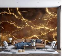 NAWVNMI Papier Peint Texture Feuille D'Or Tapisserie Panoramique Grand 3D Luxueuse Abstraite Papier Peint Soie Pour Salon Chambre Chambre D'Enfant Décoration Murale, 250 x 175cm