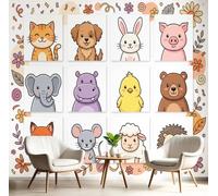 NAWVNMI Papier Peints Panoramique Animaux Avatars, Poster Geant Mural, Version Q Animaux Portraits Mi-Corps Pour Salon Chambre à Coucher Chambre D'Enfant Décoration Murale, (450 x 315cm)