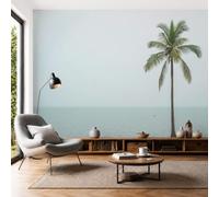 NAWVNMI Papier Peints Panoramique Bord De Mer Cocotiers, Poster Geant Mural Personnalisé 3D, Mer Calme Surface De La Mer Pour Salon Chambre à Coucher Chambre D'Enfant Décoration Murale, (250 x 175cm)