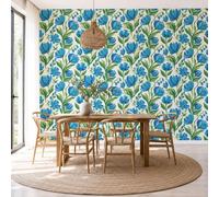 NAWVNMI Papier Peints Panoramique Frais Français Floral, Poster Geant Mural Personnalisé 3D, Aquarelle Muguet Pour Salon Chambre à Coucher Chambre D'Enfant Décoration Murale, (250 x 175cm)